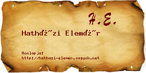Hatházi Elemér névjegykártya